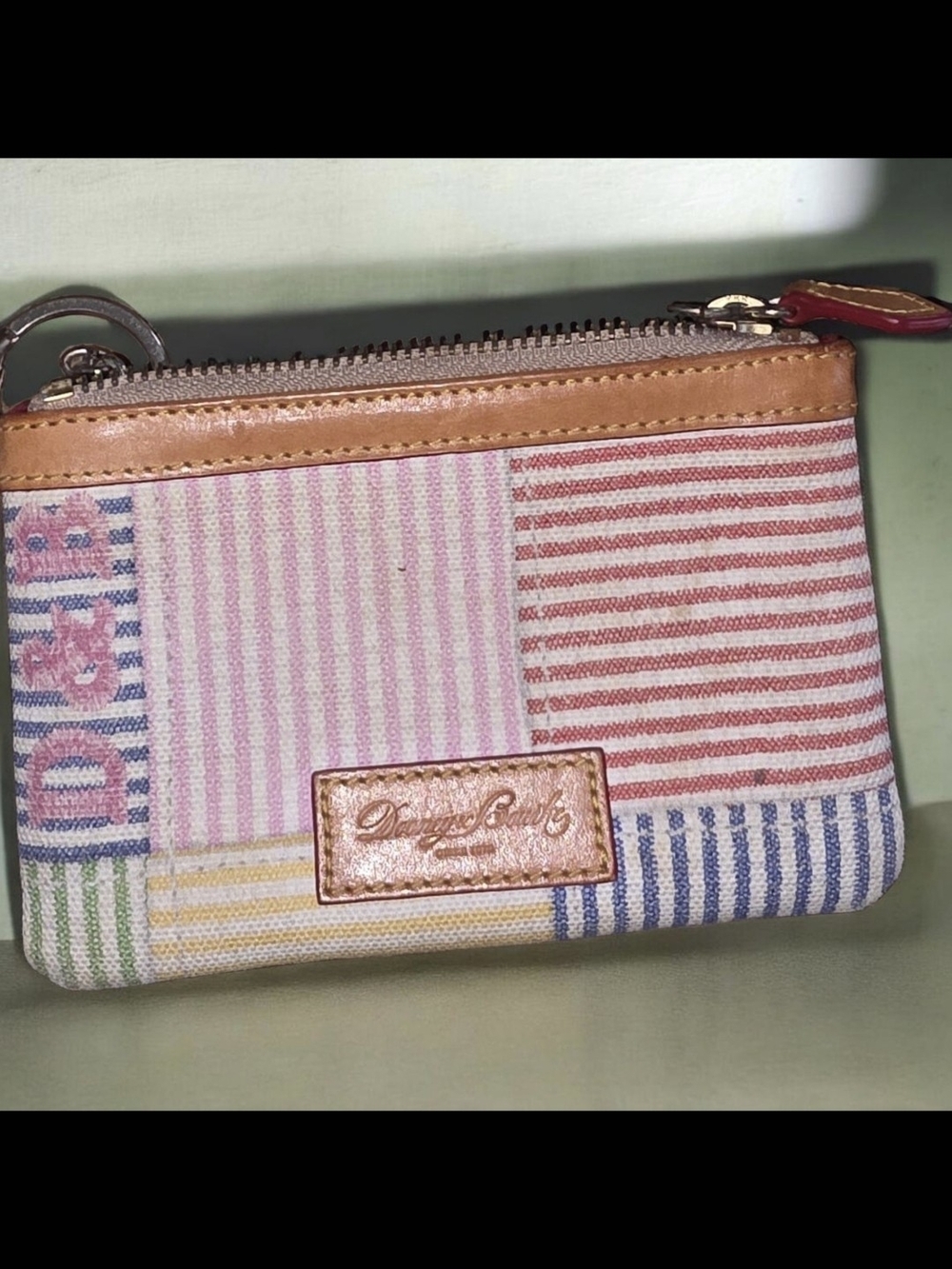 Dooney & Bourke Multicolor Pastel Patch Stripe Coin Pouch